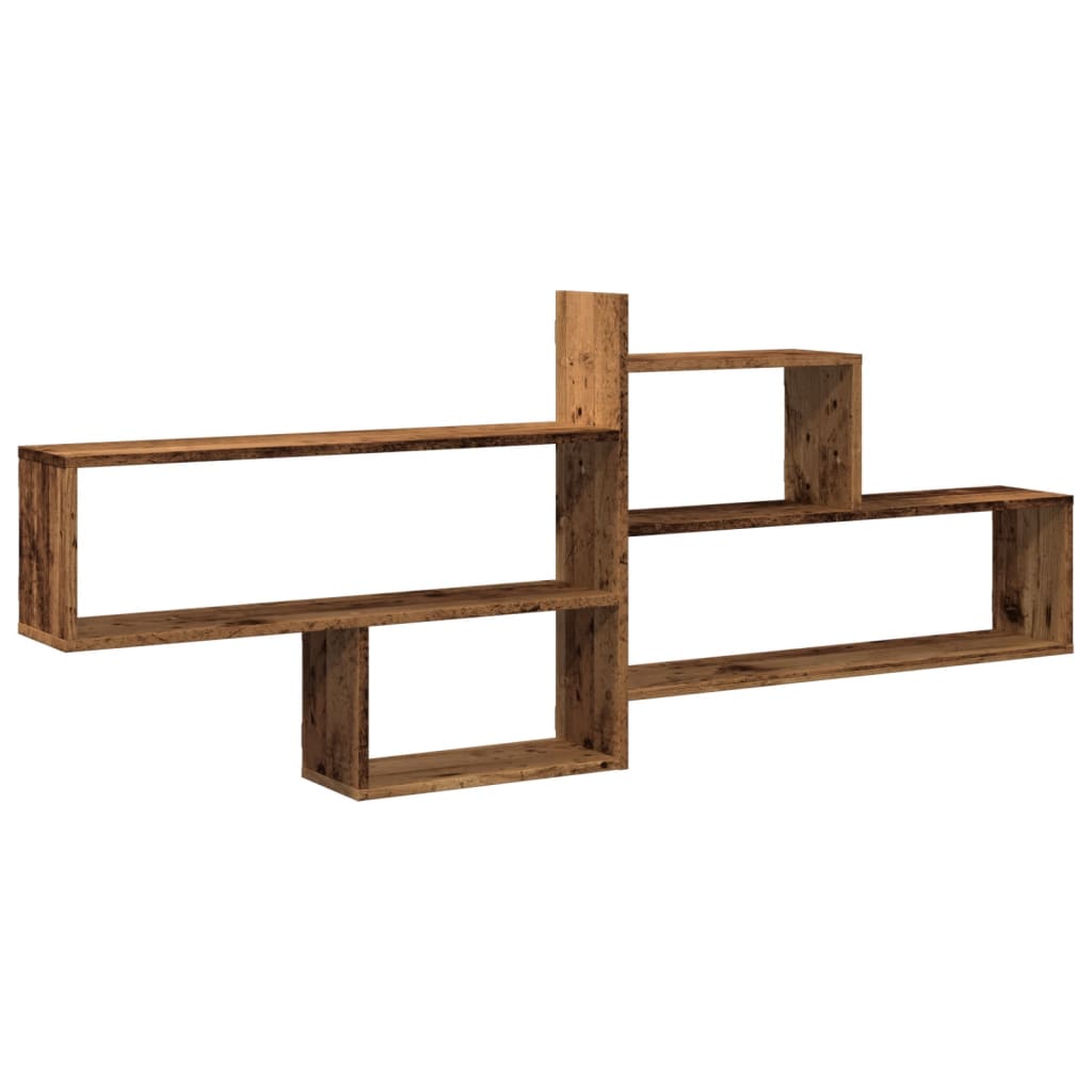 Wall shelf reclaimed wood look 167.5x18x68 cm wood material