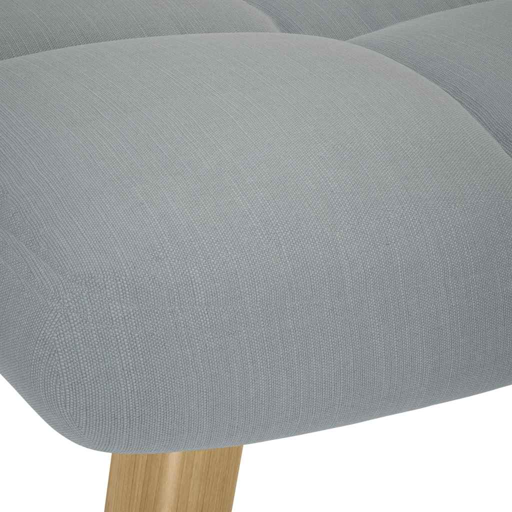 Fauteuil relax avec tabouret en tissu gris clair