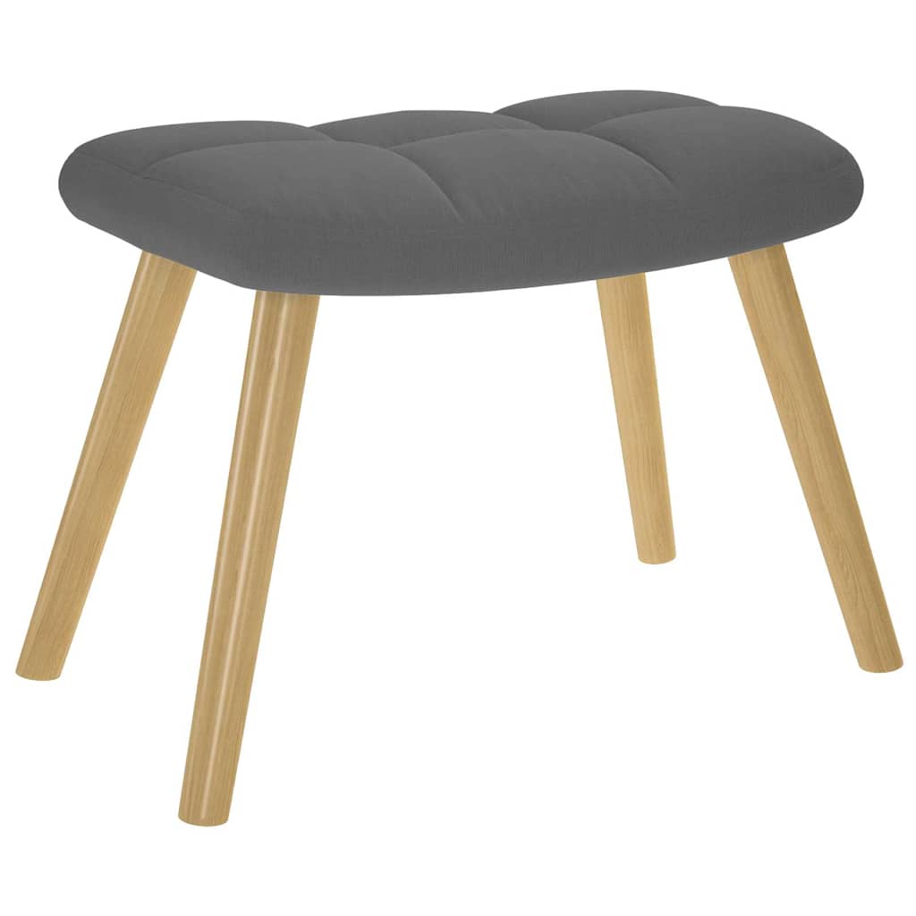 Fauteuil de relaxation avec tabouret tissu gris foncé