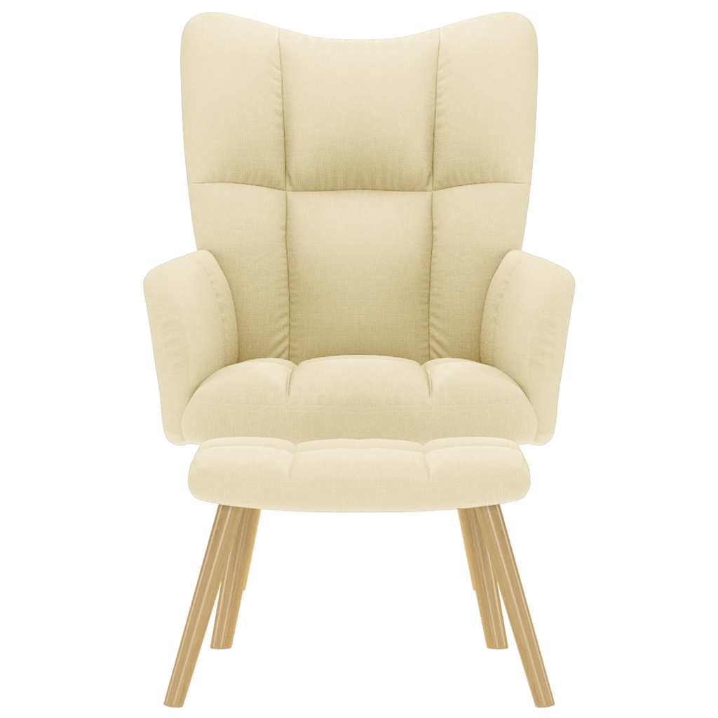 Relaxsessel mit Hocker Creme Stoff