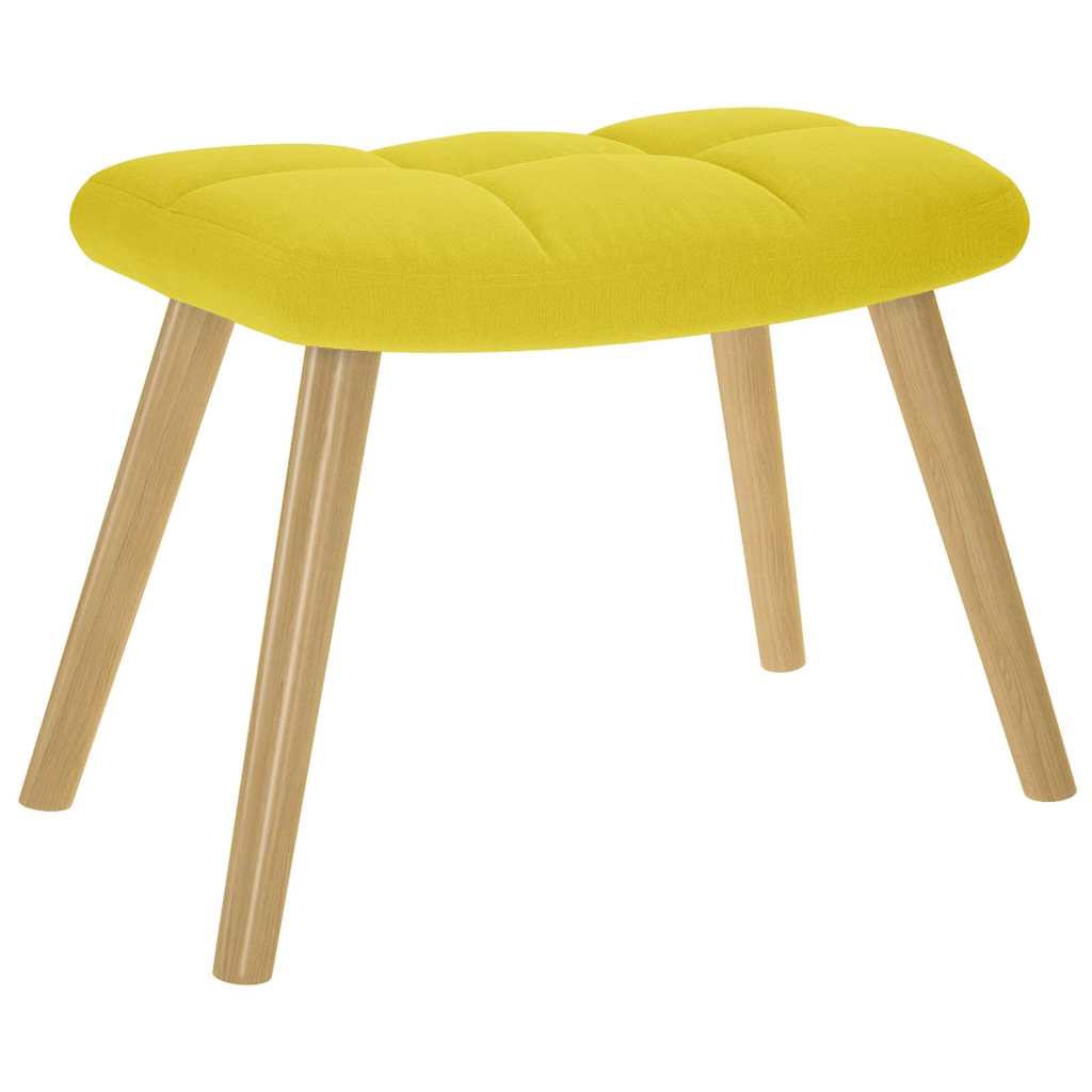 Fauteuil relax avec tabouret en tissu jaune clair