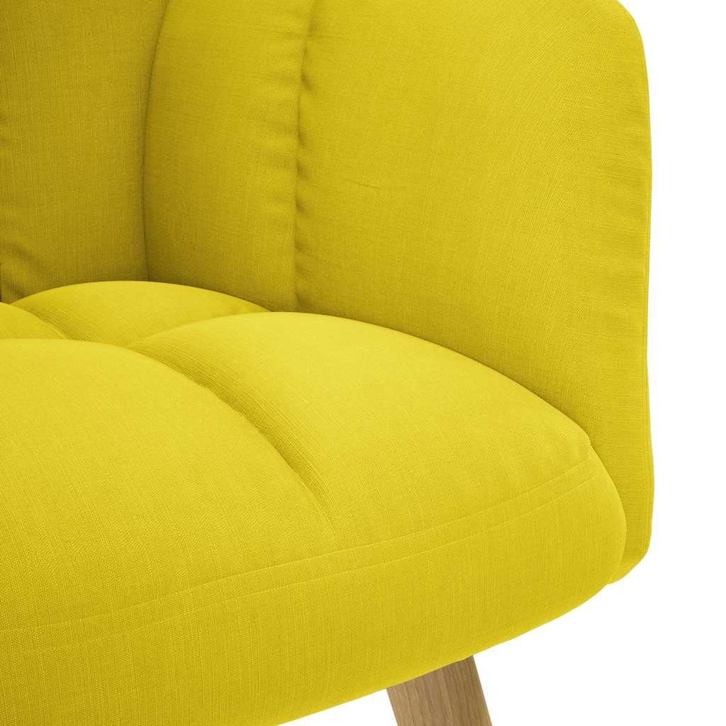 Fauteuil relax avec tabouret en tissu jaune clair