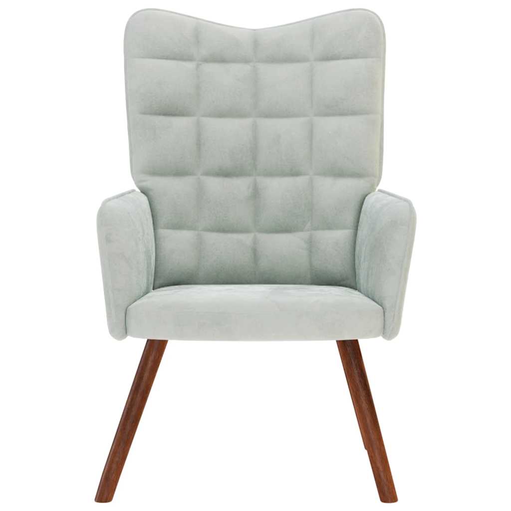 Fauteuil de relaxation velours gris clair