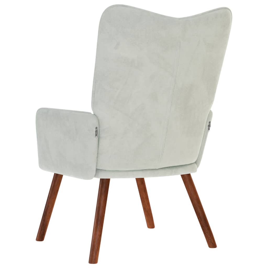 Fauteuil de relaxation velours gris clair