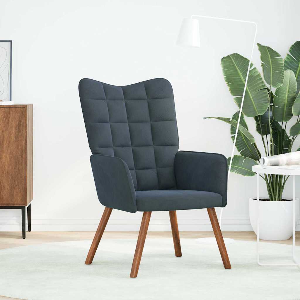 Fauteuil relax en velours gris foncé