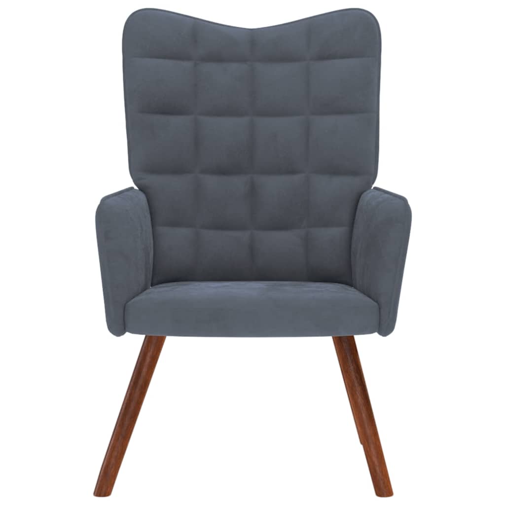 Fauteuil relax en velours gris foncé