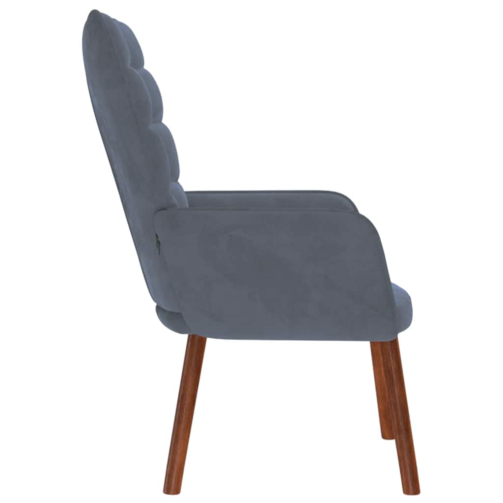 Fauteuil relax en velours gris foncé