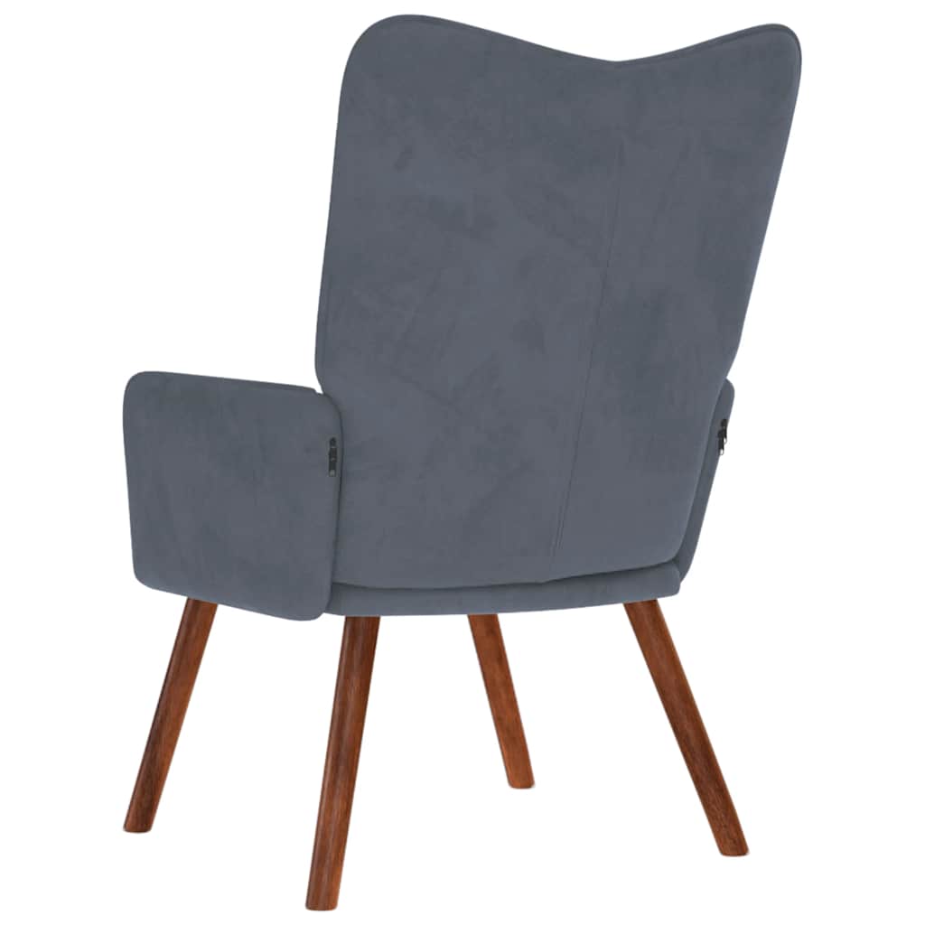 Fauteuil relax en velours gris foncé