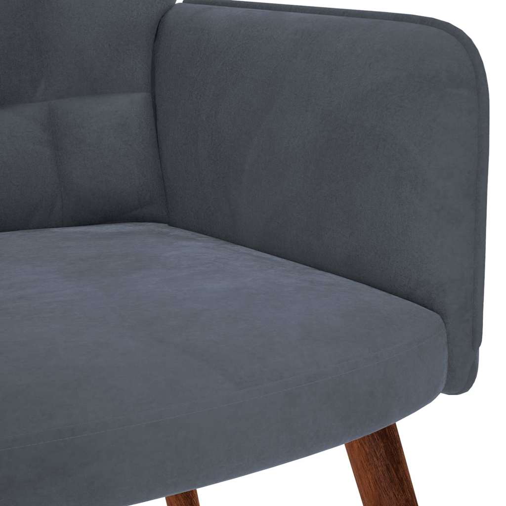 Fauteuil relax en velours gris foncé
