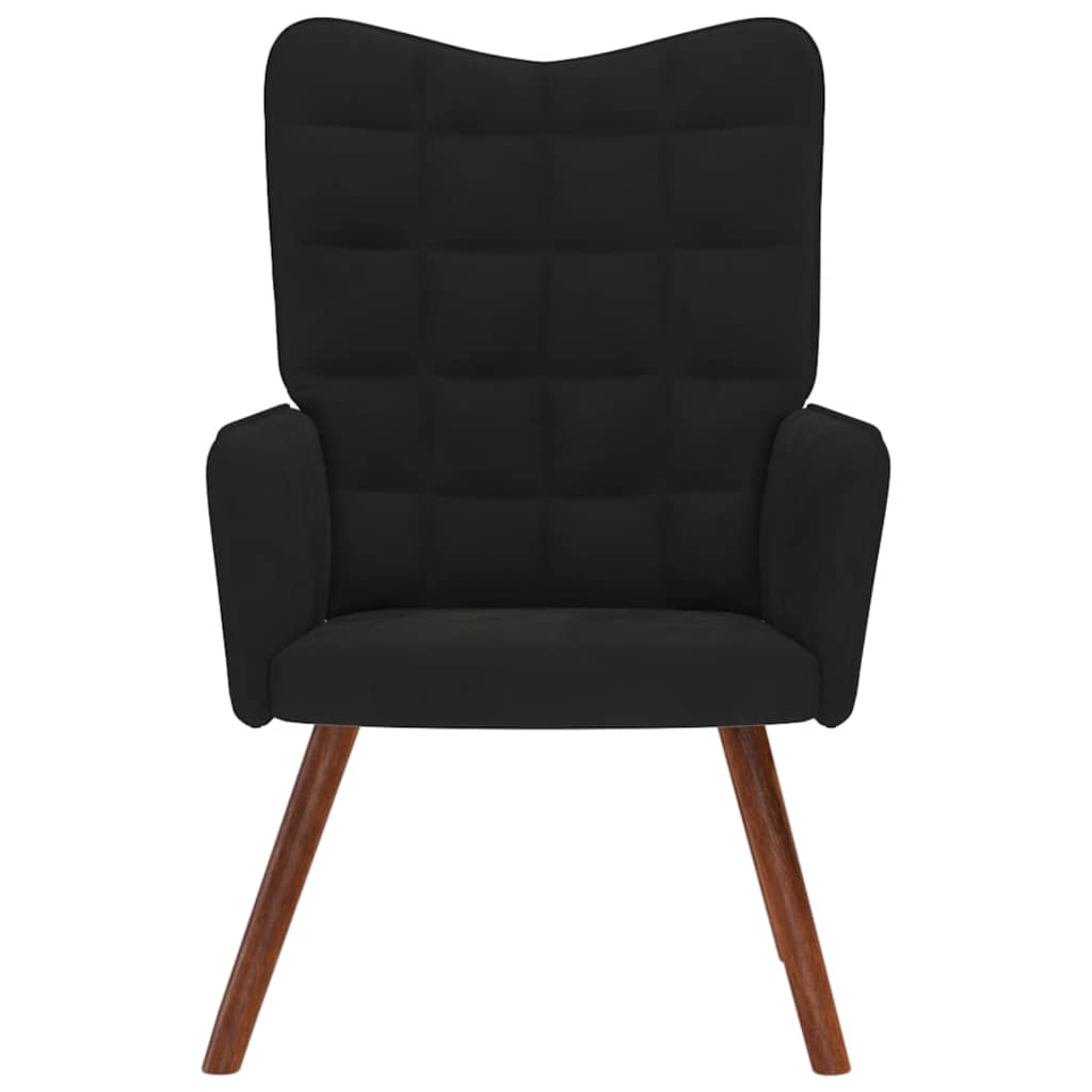 Fauteuil inclinable en velours noir