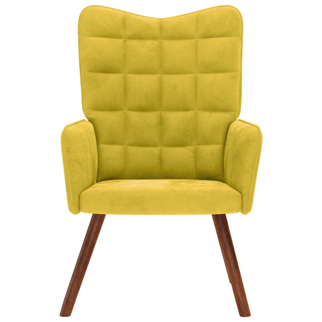 Fauteuil inclinable en velours jaune