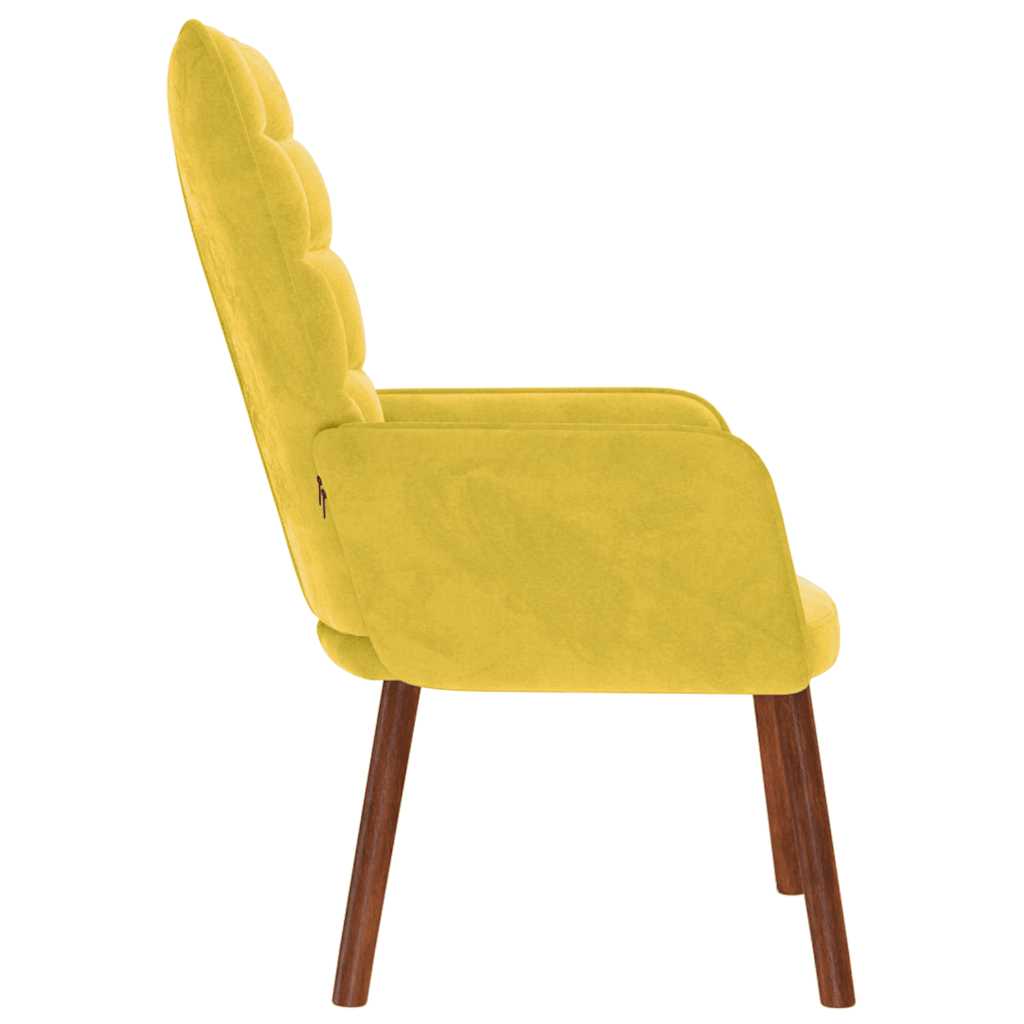 Fauteuil inclinable en velours jaune