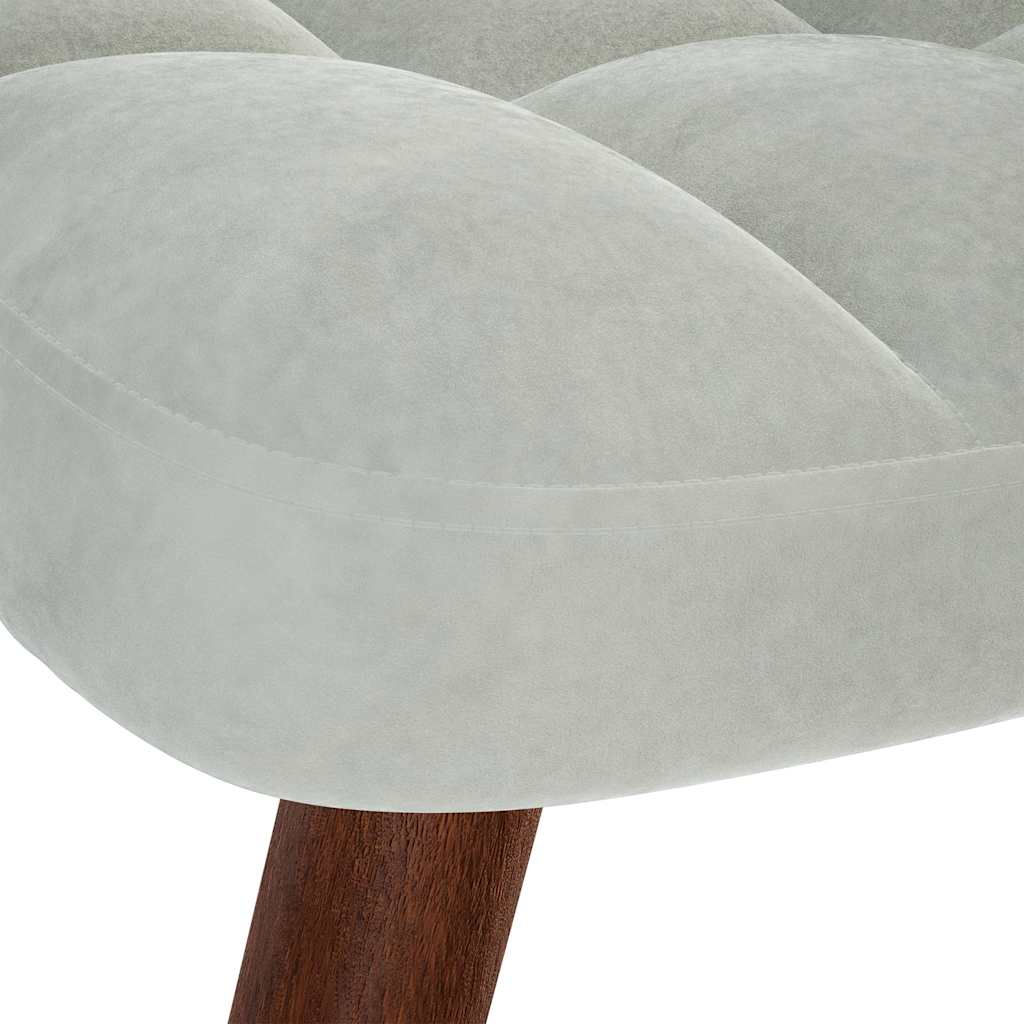 Fauteuil relax avec tabouret en velours gris clair