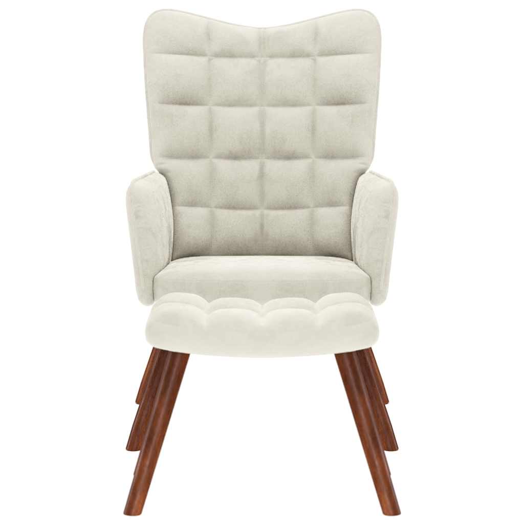 Relaxsessel mit Hocker Creme Samt
