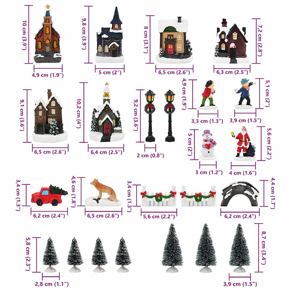 Weihnachtlicher Tischdekoration Mehrfarbig Harz, Plastik