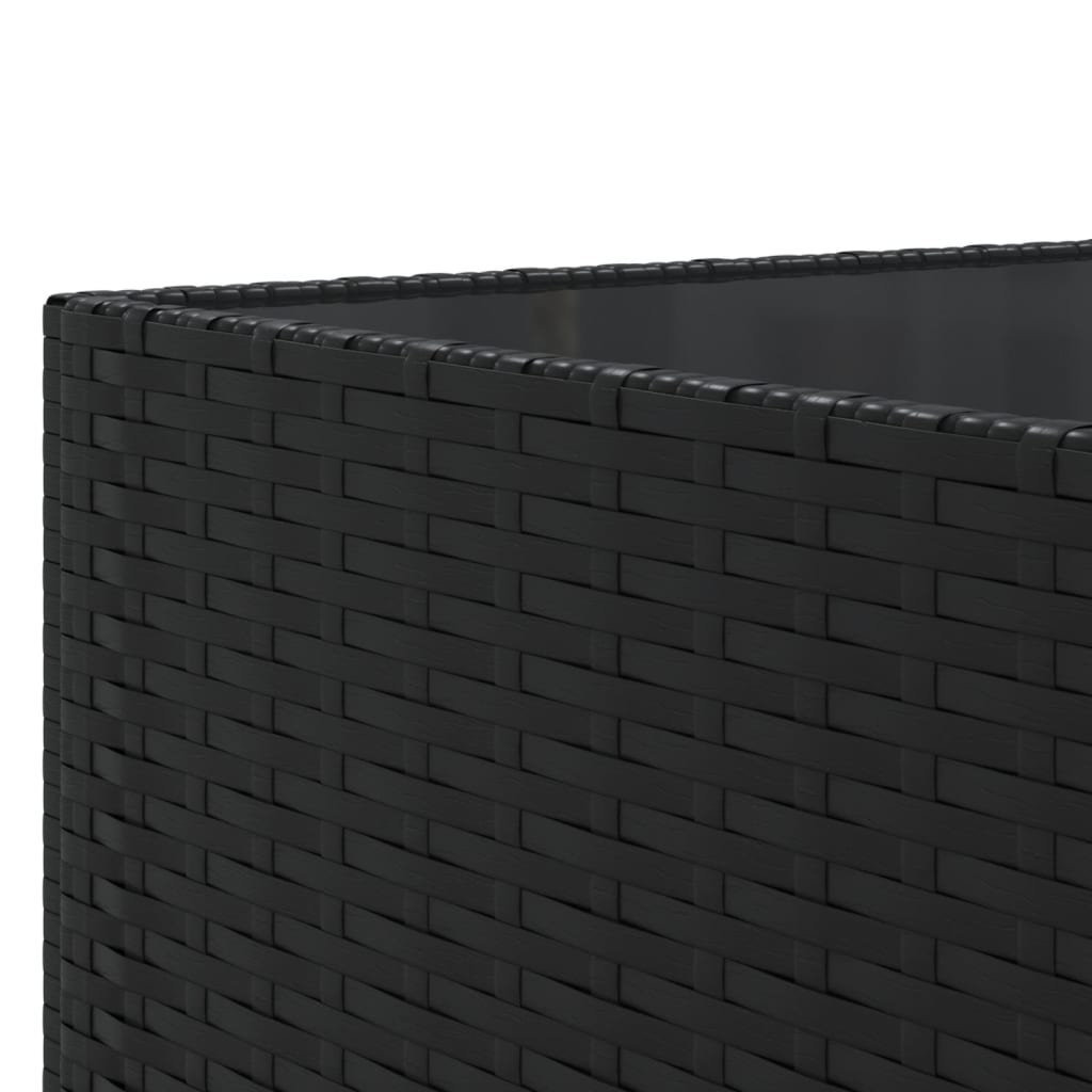 10-tlg. Garten-Lounge-Set mit Kissen Schwarz Poly Rattan