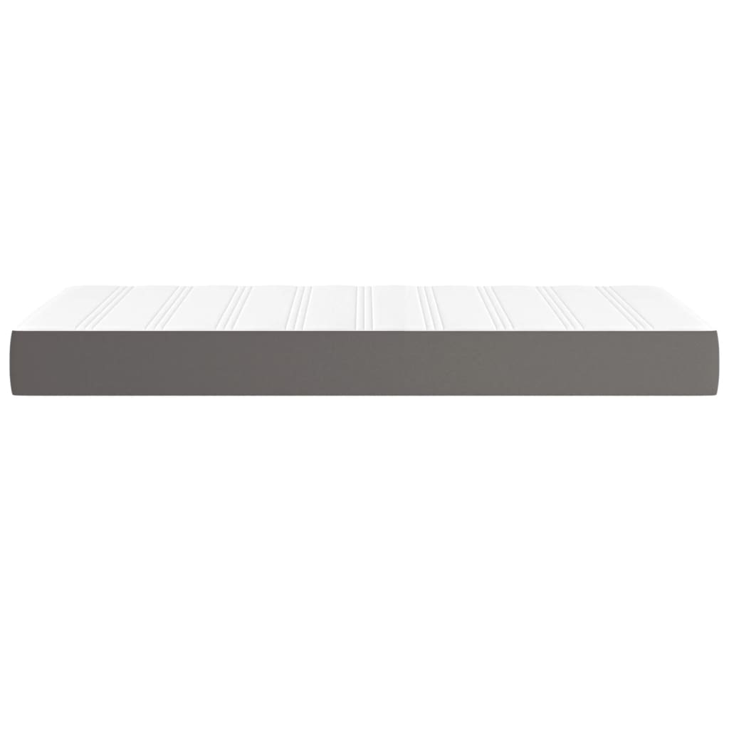 Pocket spring mattress for children grey 80x160 cm artificial leather
