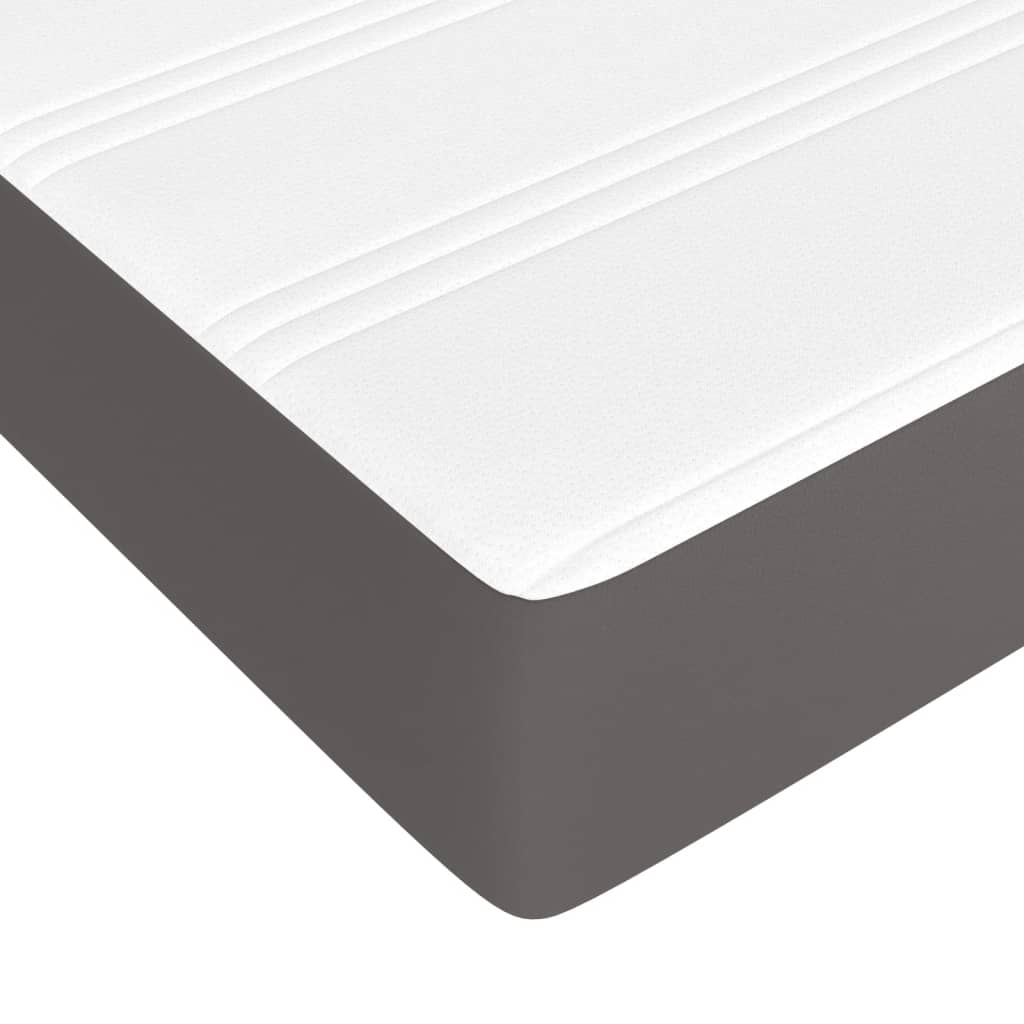 Pocket spring mattress for children grey 80x160 cm artificial leather
