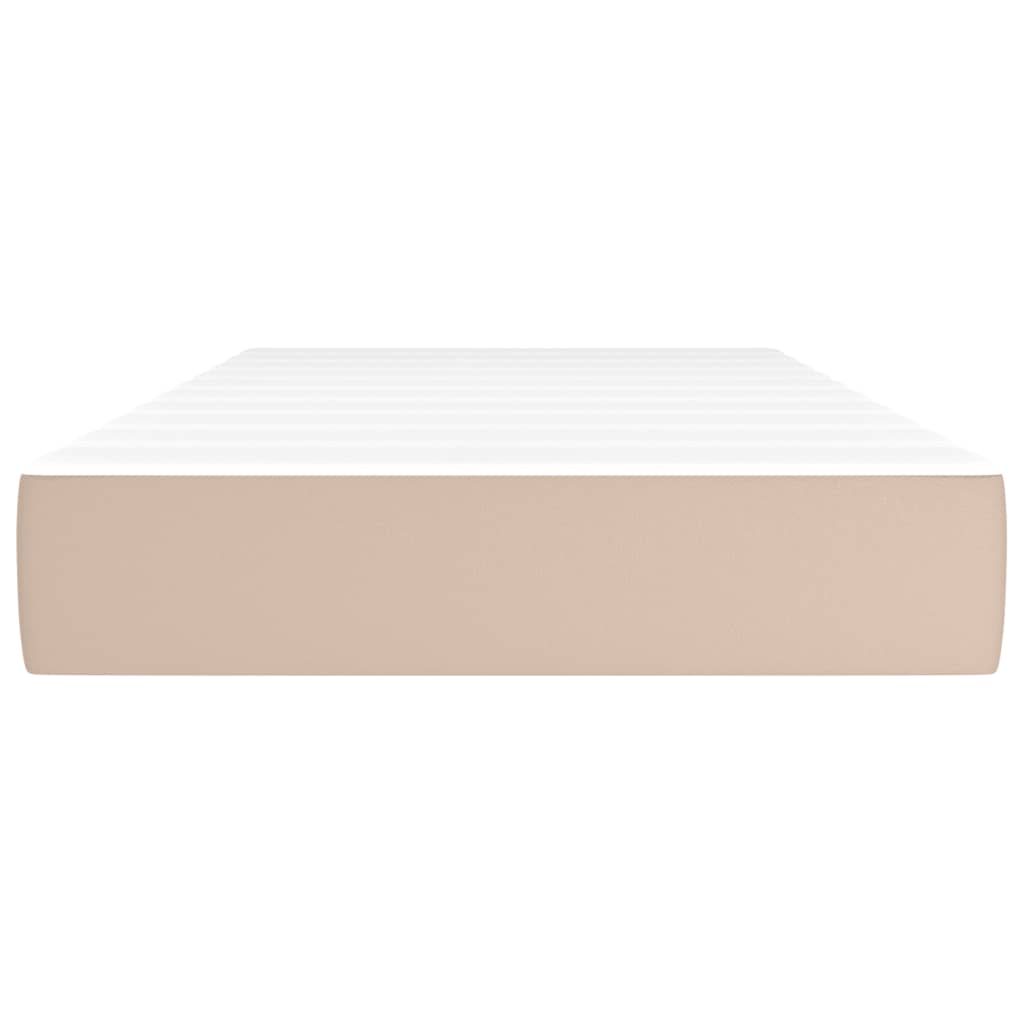 Pocket spring mattress for children light brown 80x160 artificial leather