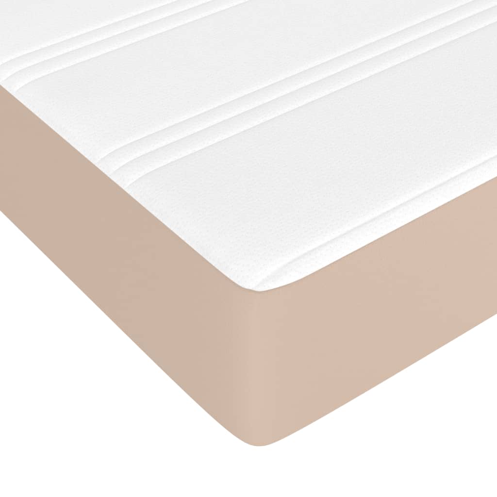 Pocket spring mattress for children light brown 80x160 artificial leather