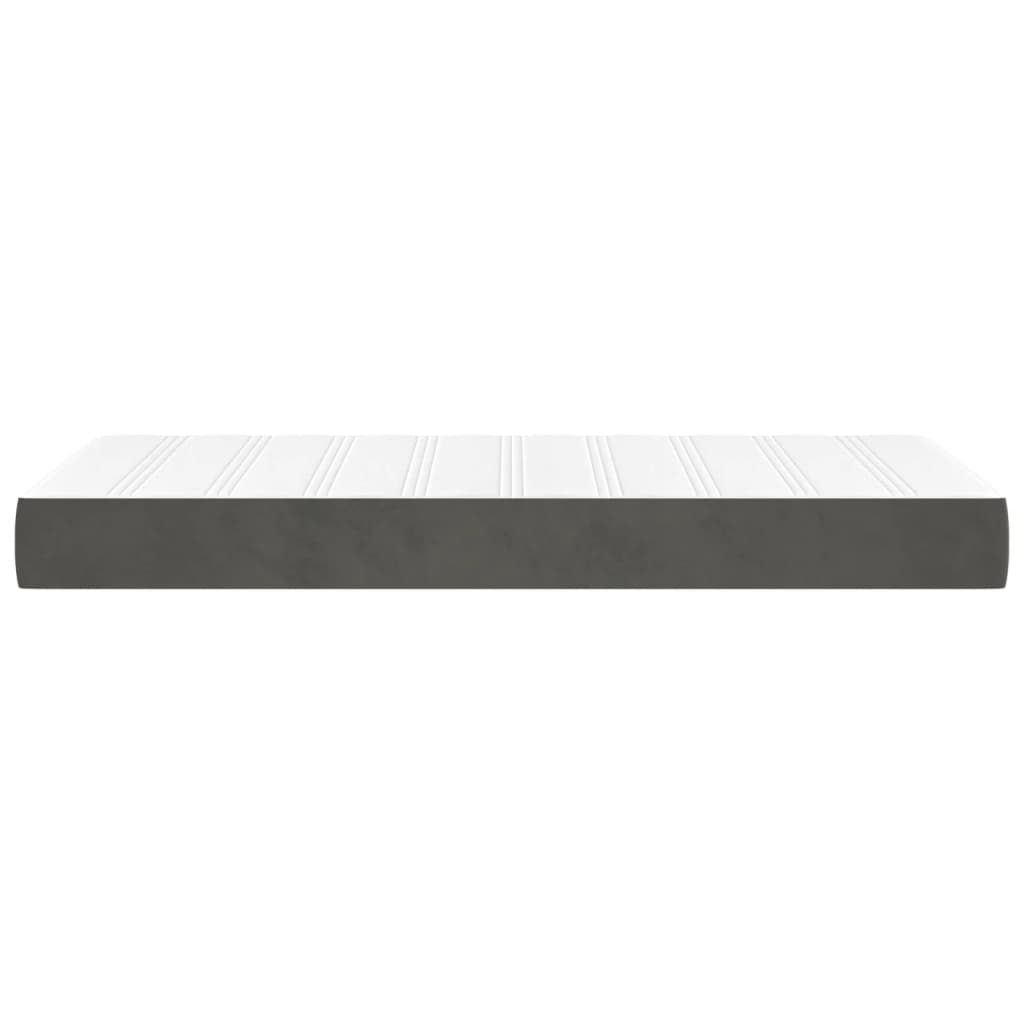 Pocket spring mattress for children dark grey 80x160 cm velvet