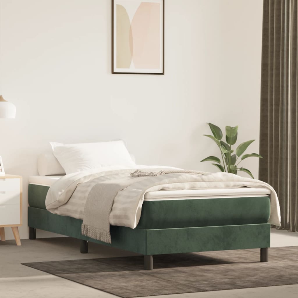 Pocket spring mattress for children dark green 80x160 cm velvet