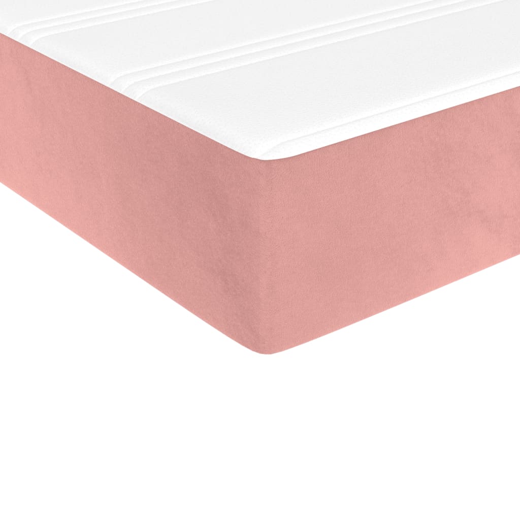 Pocket spring mattress for children pink 80x160 cm velvet