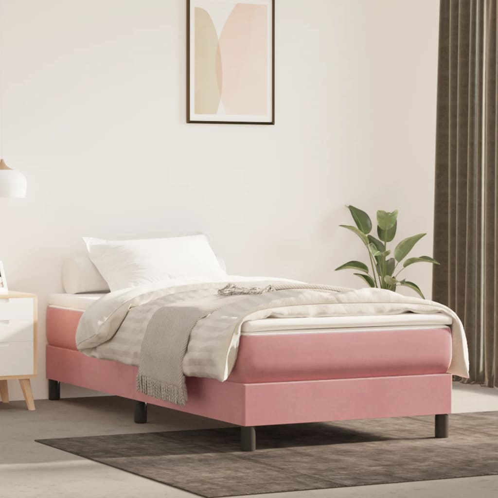Pocket spring mattress for children pink 80x160 cm velvet