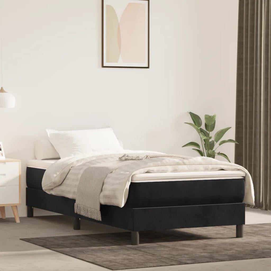 Pocket Spring Mattress Black 90x210x20 cm Velvet