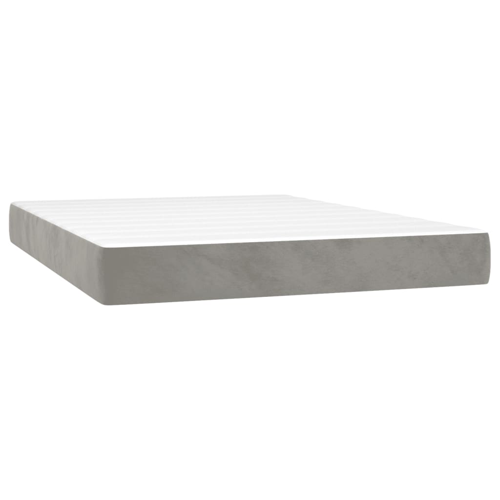 Pocket spring mattress light grey 120x210x20 cm velvet