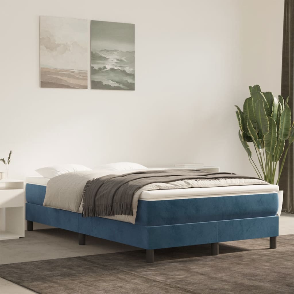 Pocket Spring Mattress Dark Blue 120x210x20 cm Velvet