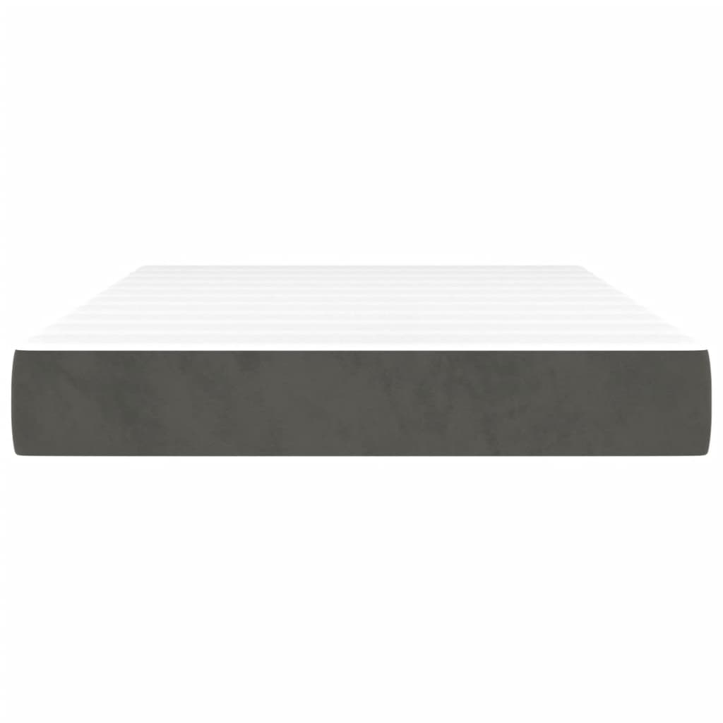 Pocket Spring Mattress Dark Grey 140x210x20 cm Velvet