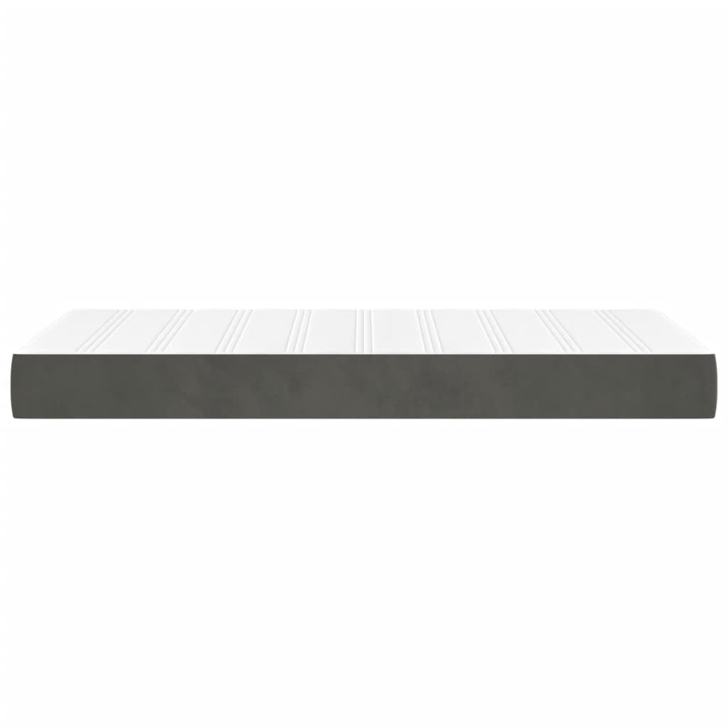 Pocket Spring Mattress Dark Grey 140x210x20 cm Velvet