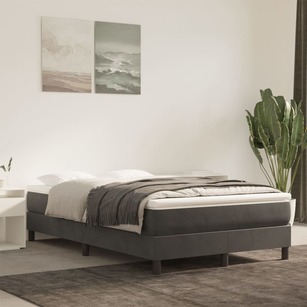 Pocket Spring Mattress Dark Grey 140x210x20 cm Velvet