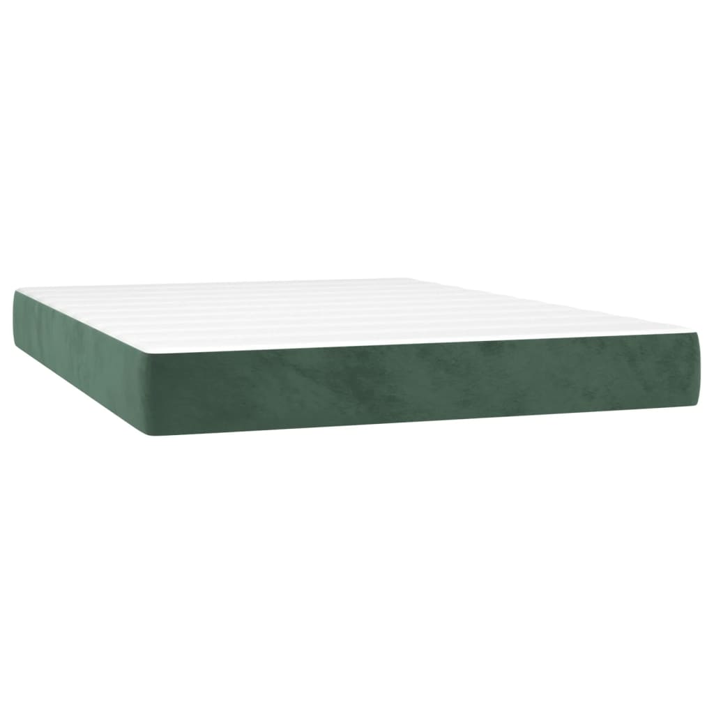 Pocket spring mattress dark green 140x210x20 cm velvet
