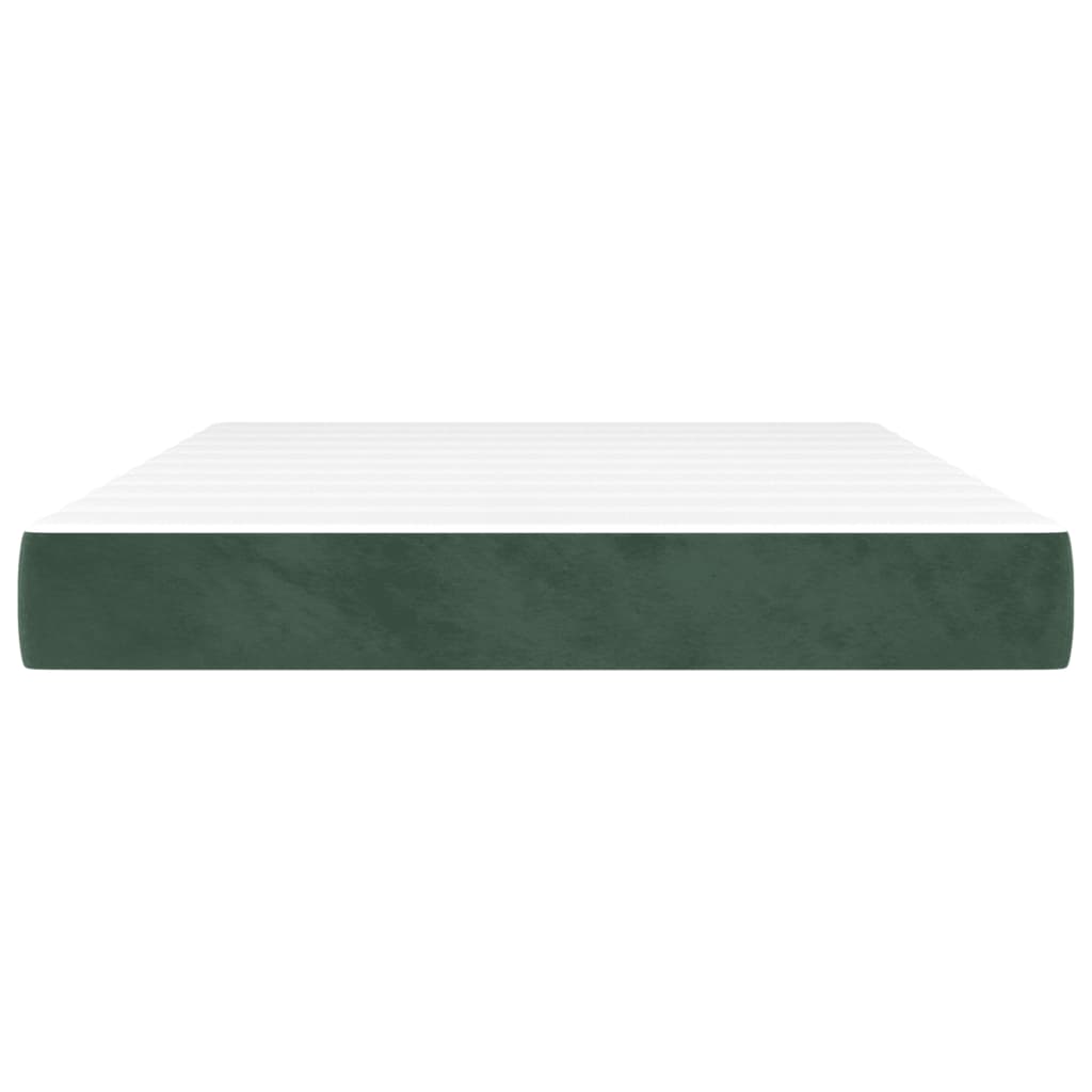 Pocket spring mattress dark green 140x210x20 cm velvet