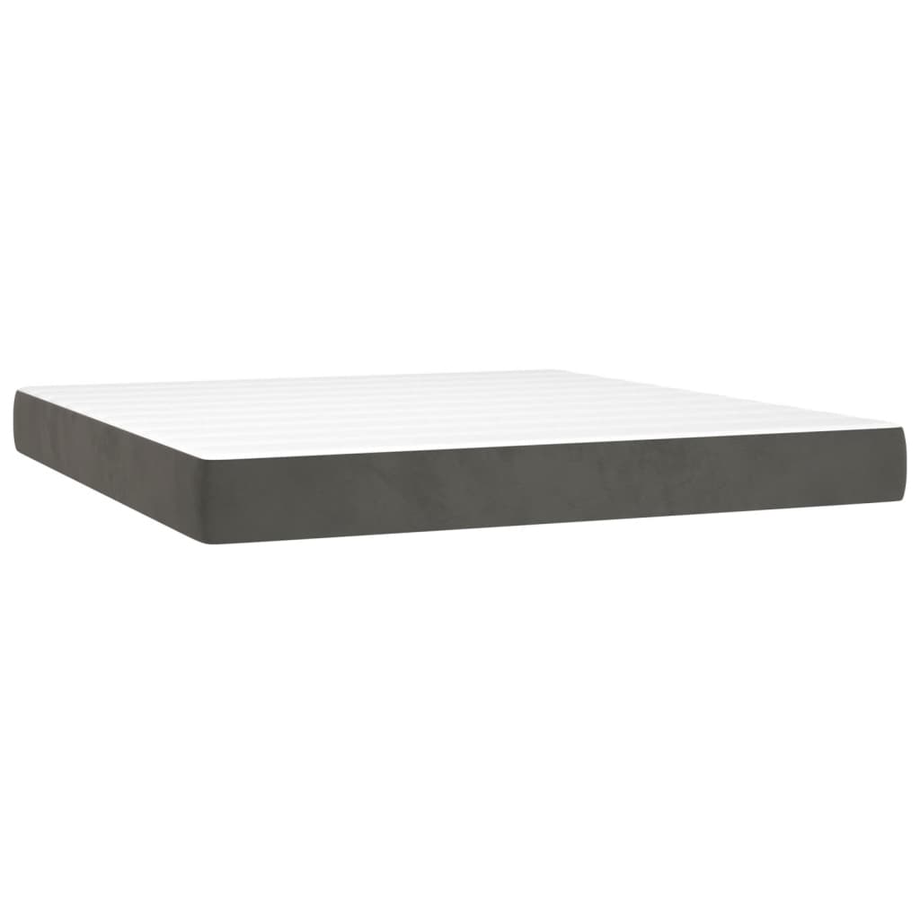 Pocket Spring Mattress Dark Grey 160x210x20 cm Velvet