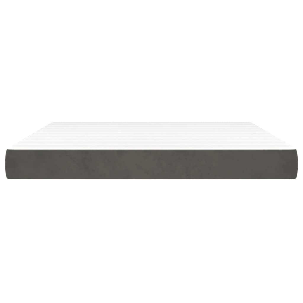 Pocket Spring Mattress Dark Grey 160x210x20 cm Velvet