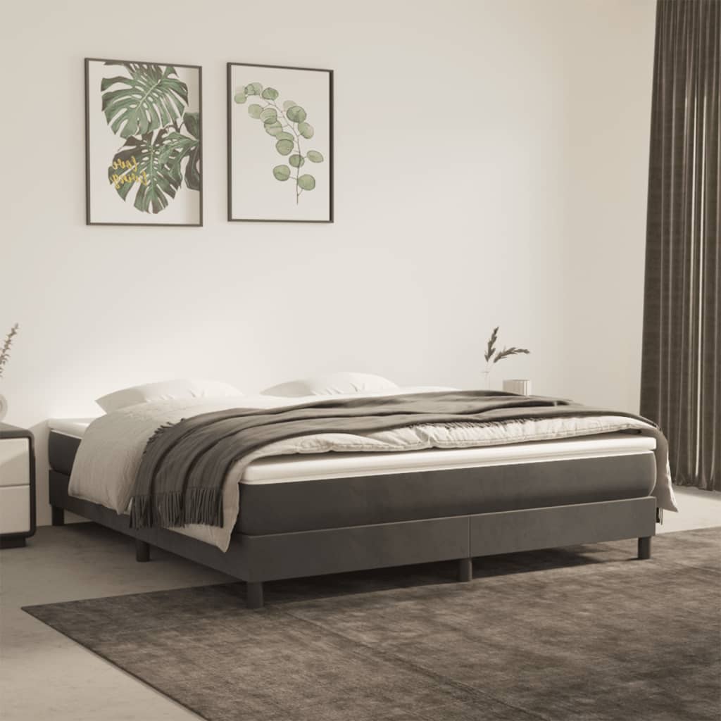 Pocket Spring Mattress Dark Grey 160x210x20 cm Velvet