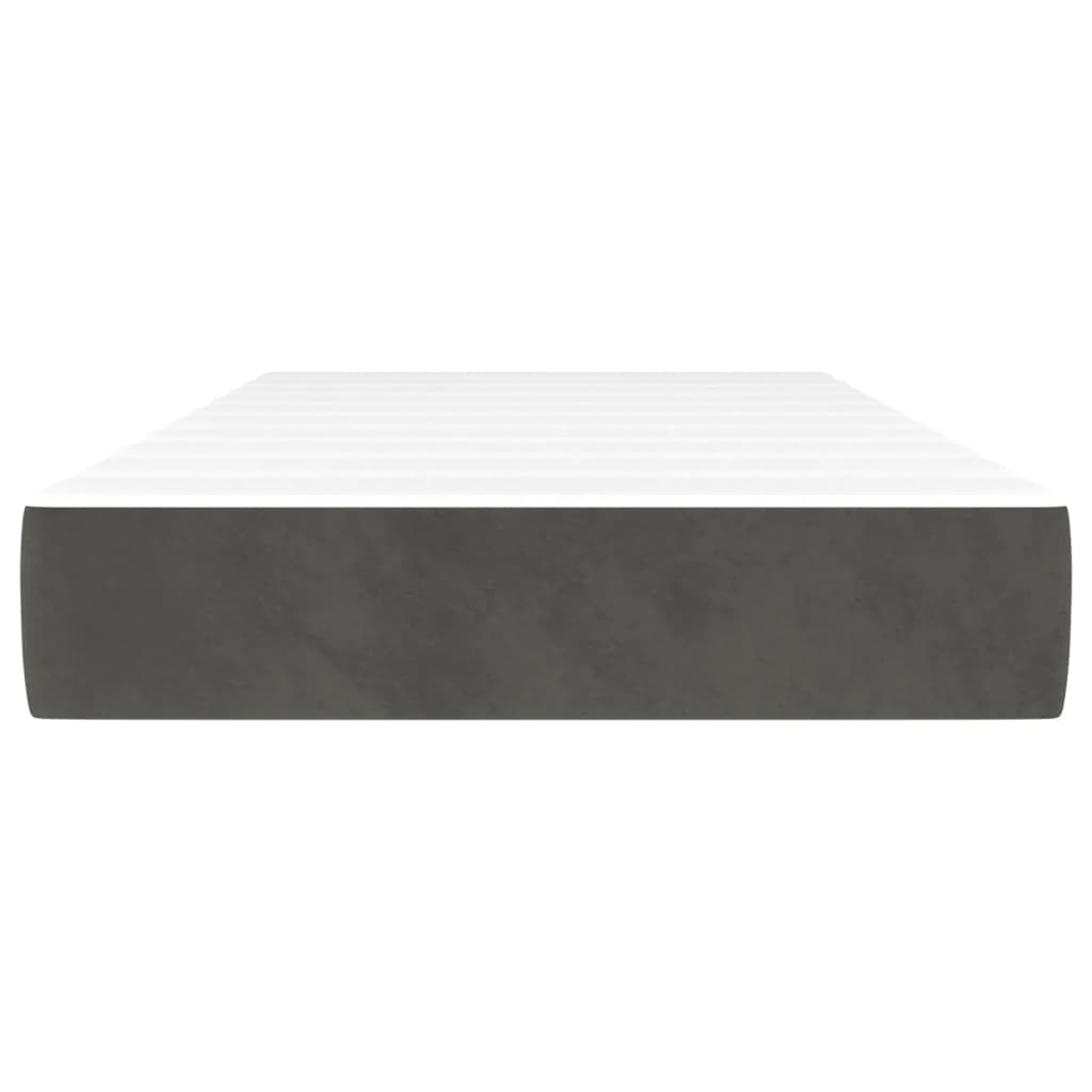Pocket Spring Mattress Dark Grey 80x220x20 cm Velvet