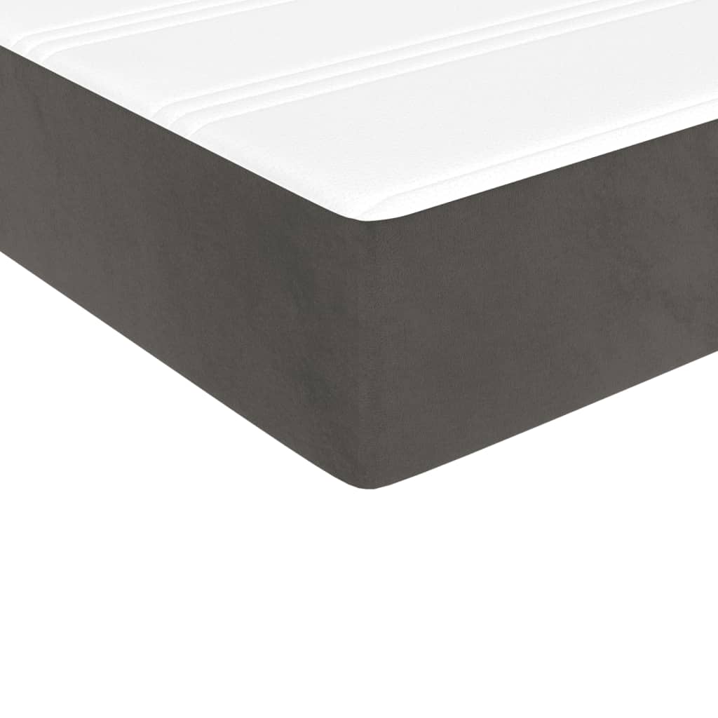 Pocket Spring Mattress Dark Grey 80x220x20 cm Velvet