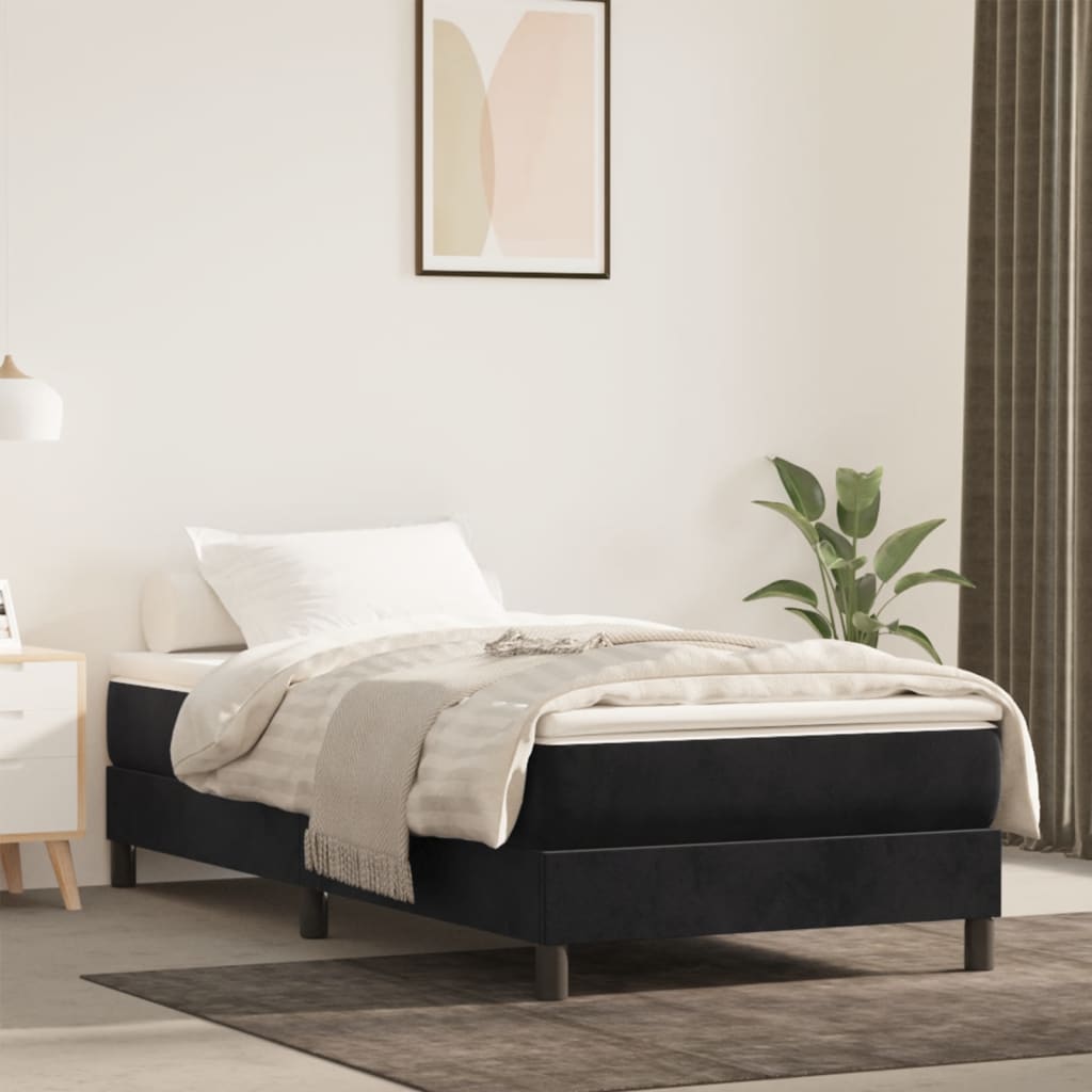 Pocket Spring Mattress Black 90x220x20 cm Velvet