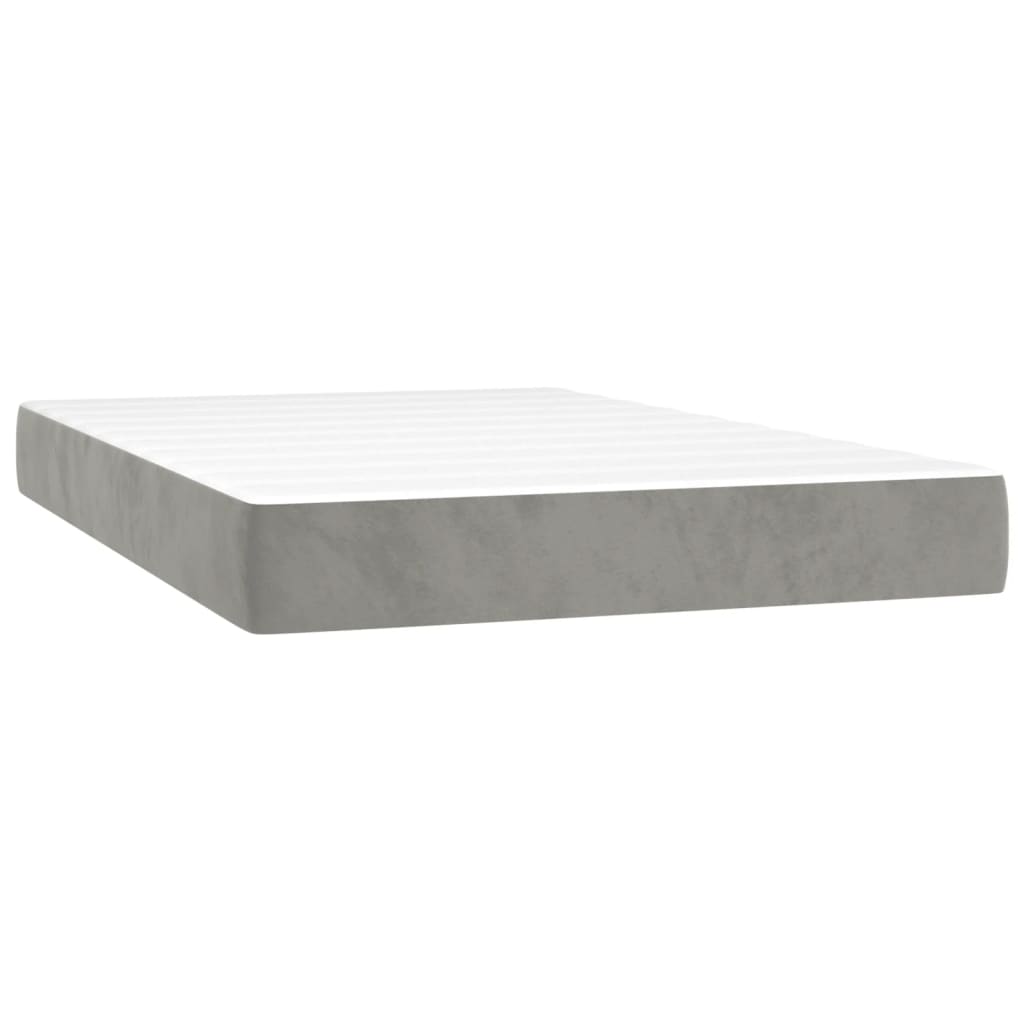 Pocket spring mattress light grey 120x220x20 cm velvet