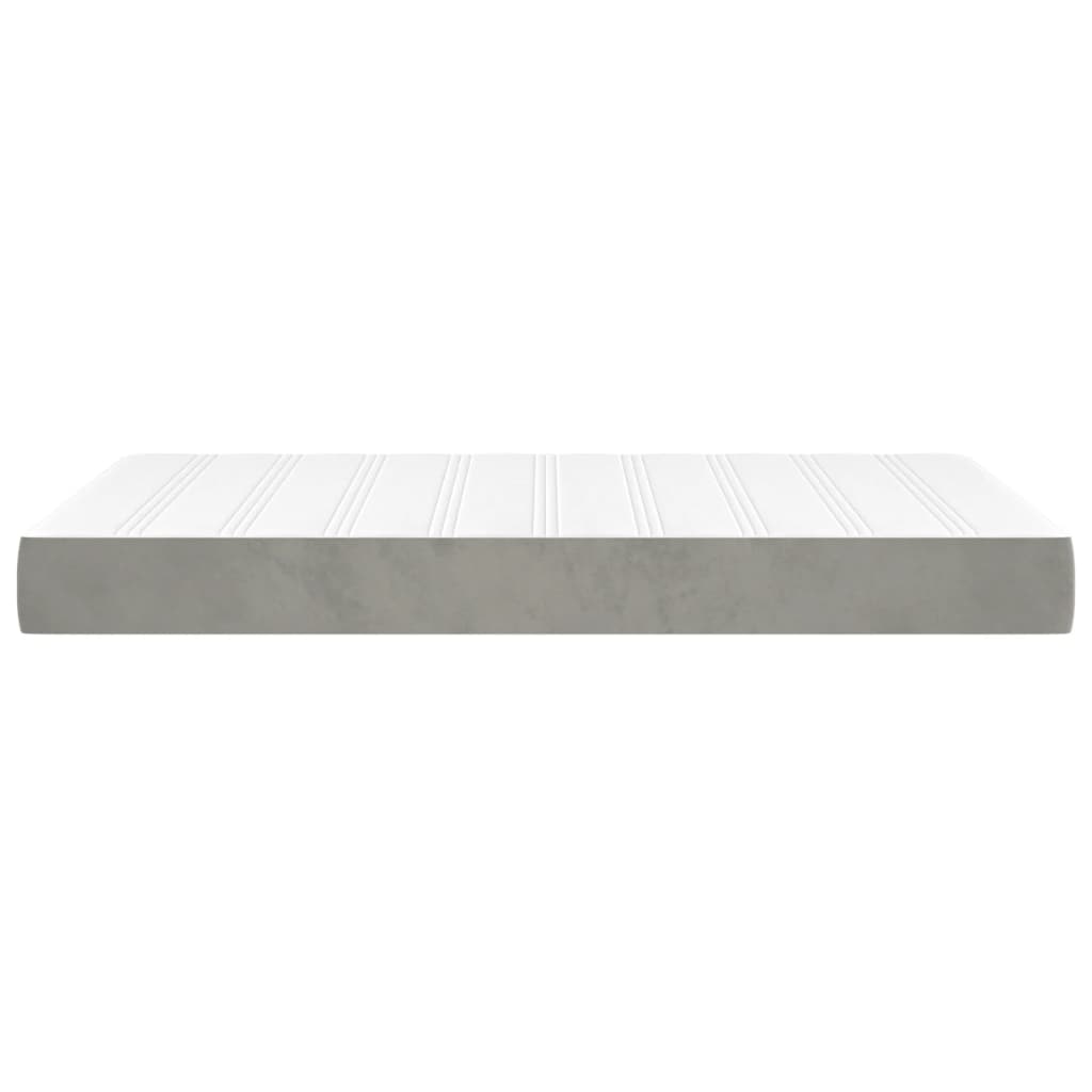 Pocket spring mattress light grey 120x220x20 cm velvet