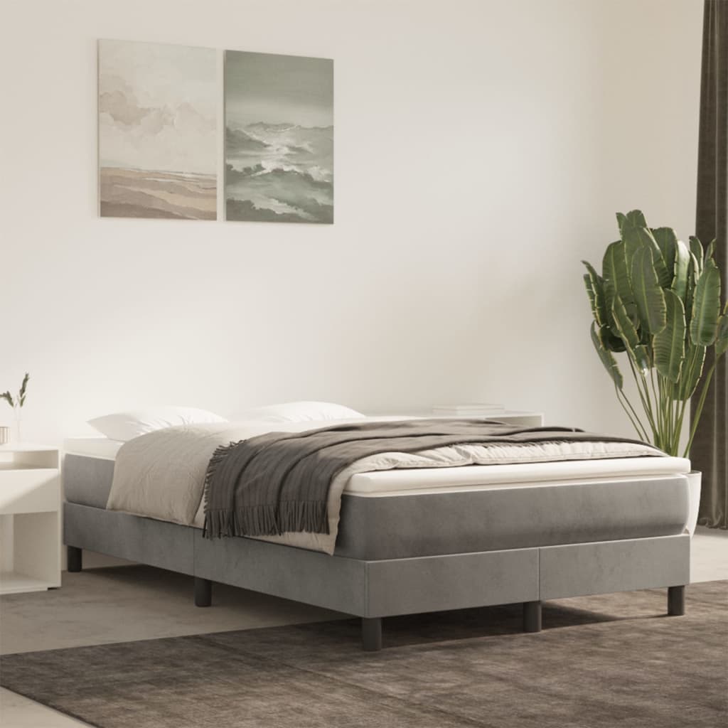 Pocket spring mattress light grey 120x220x20 cm velvet