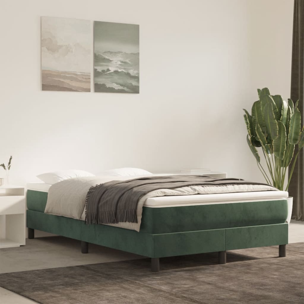 Pocket spring mattress dark green 120x220x20 cm velvet