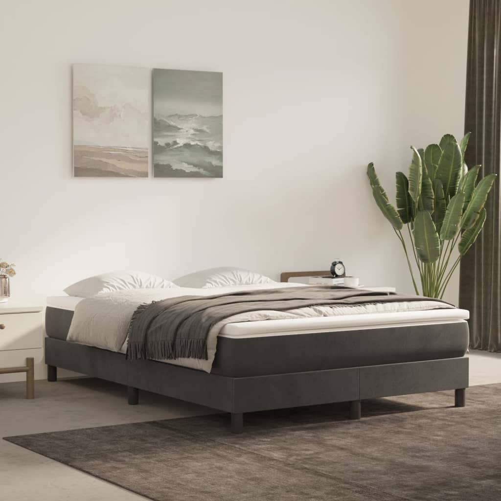 Pocket Spring Mattress Dark Grey 140x220x20 cm Velvet