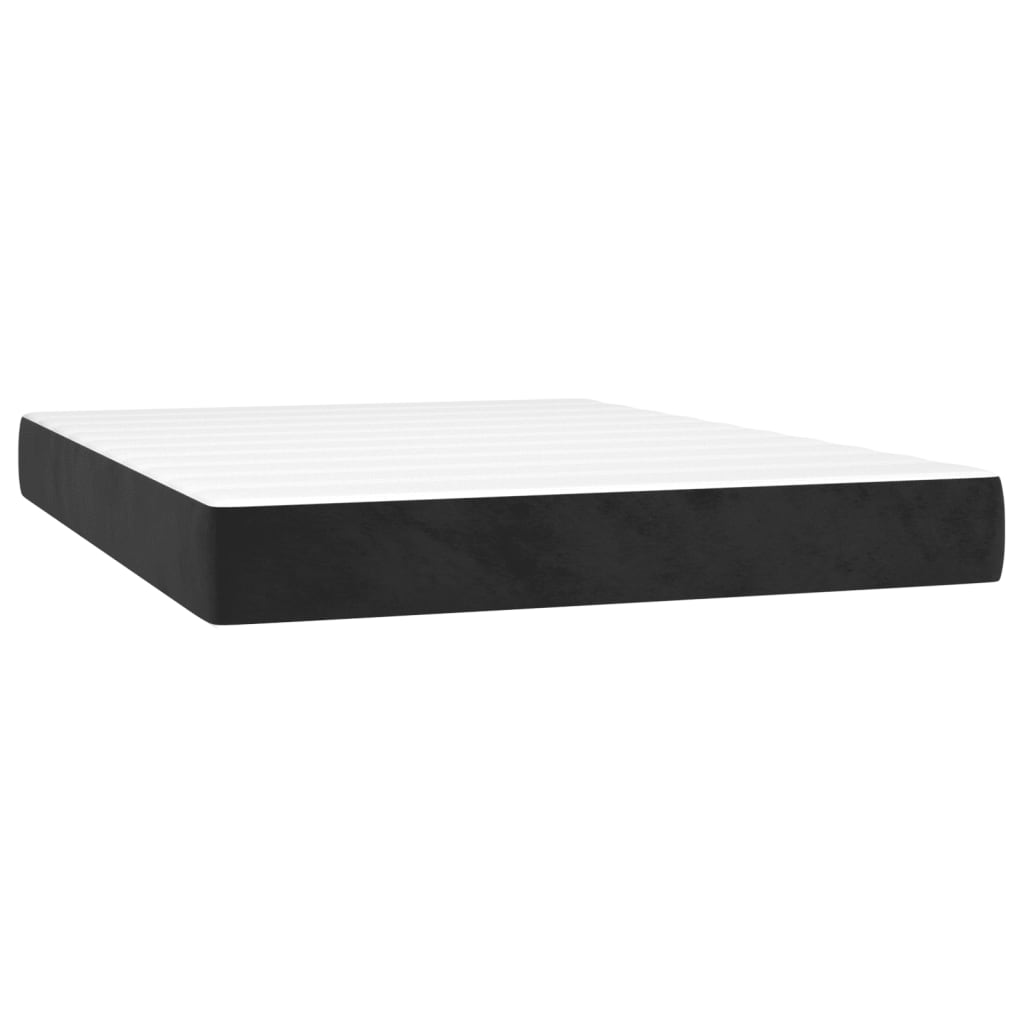 Matelas à ressorts ensachés noir 140x220x20 cm velours