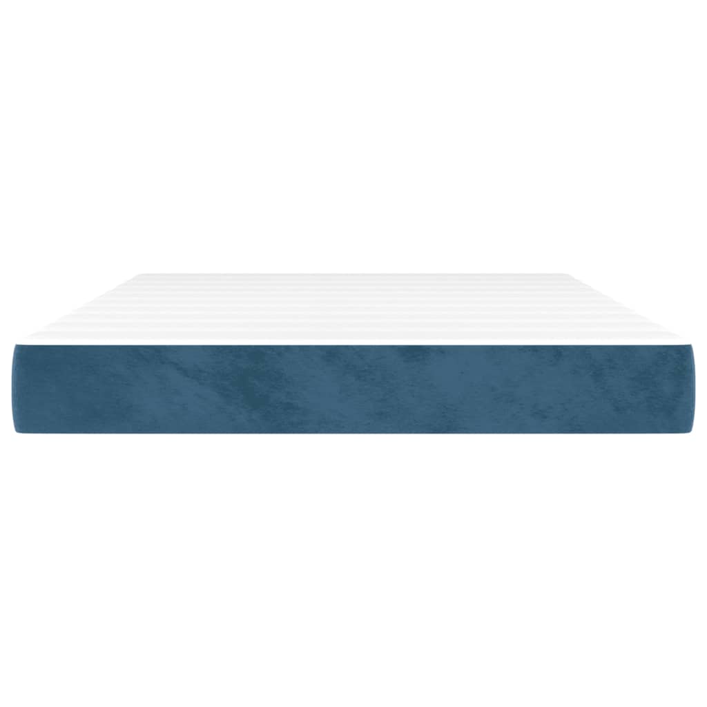 Pocket Spring Mattress Dark Blue 140x220x20 cm Velvet