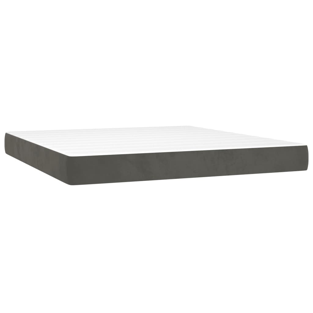 Pocket Spring Mattress Dark Grey 160x220x20 cm Velvet